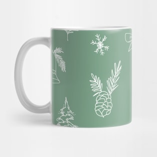 Line Art Christmas pattern Mug